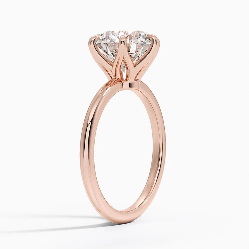 Altı Tırnak 3.00 Karat F-VS Tektaş Laboratuvar Pırlanta Yüzük 18K - Bold Diamonds