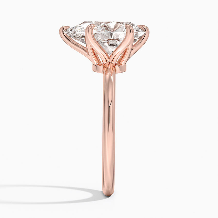 Altı Tırnak 3.00 Karat F-VS Damla Tektaş Laboratuvar Pırlanta Yüzük 18K - Bold Diamonds