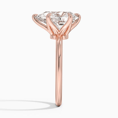 Altı Tırnak 3.00 Karat F-VS Damla Tektaş Laboratuvar Pırlanta Yüzük 18K - Bold Diamonds