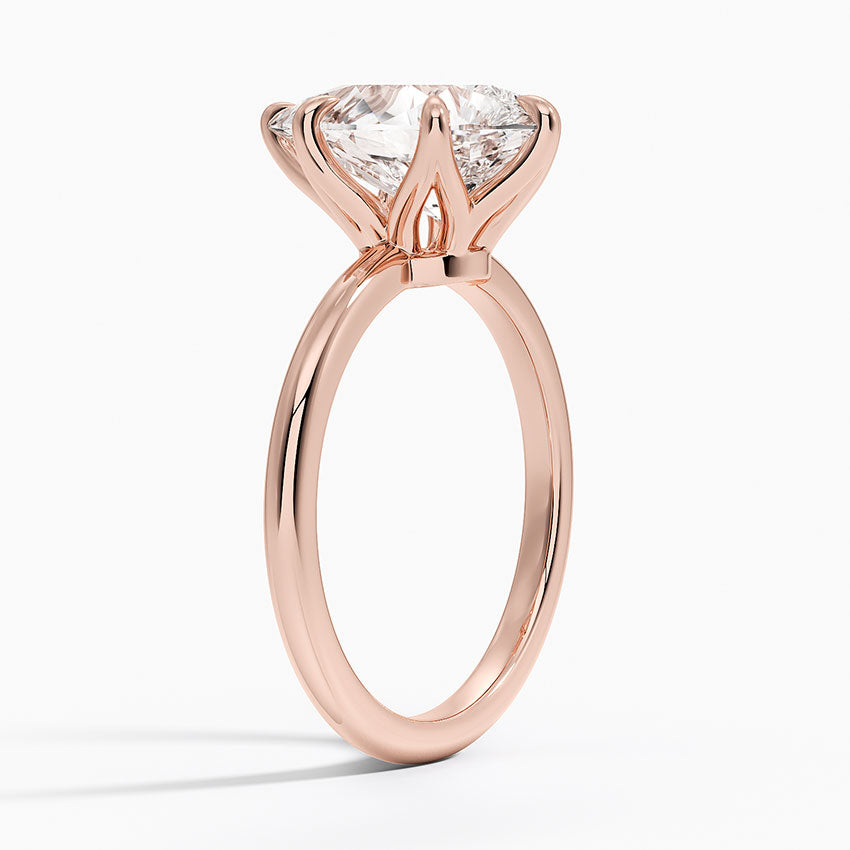 Altı Tırnak 3.00 Karat F-VS Damla Tektaş Laboratuvar Pırlanta Yüzük 18K - Bold Diamonds