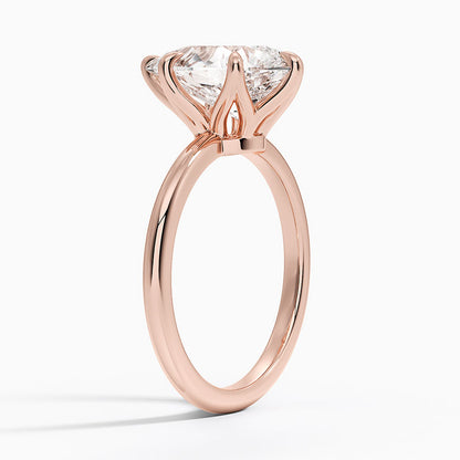 Altı Tırnak 3.00 Karat F-VS Damla Tektaş Laboratuvar Pırlanta Yüzük 18K - Bold Diamonds