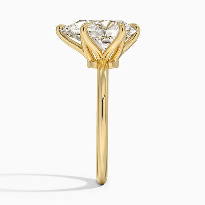 Altı Tırnak 3.00 Karat F-VS Damla Tektaş Laboratuvar Pırlanta Yüzük 18K - Bold Diamonds