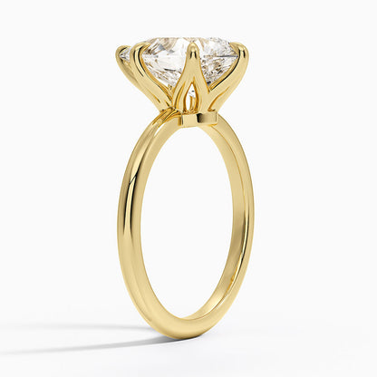 Altı Tırnak 3.00 Karat F-VS Damla Tektaş Laboratuvar Pırlanta Yüzük 18K - Bold Diamonds