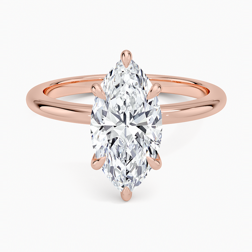 Altı Tırnak 3.00 Karat F-VS Markiz Tektaş Laboratuvar Pırlanta Yüzük 18K - Bold Diamonds