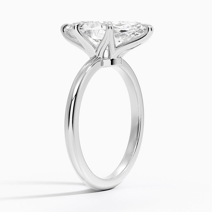 Altı Tırnak 3.00 Karat F-VS Markiz Tektaş Laboratuvar Pırlanta Yüzük 18K - Bold Diamonds