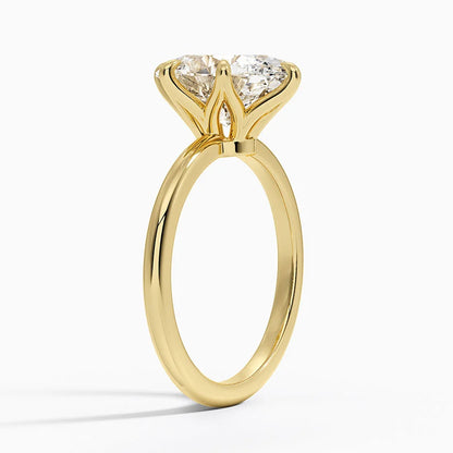 Altı Tırnak 3.00 Karat F-VS Oval Tektaş Laboratuvar Pırlanta Yüzük 18K - Bold Diamonds