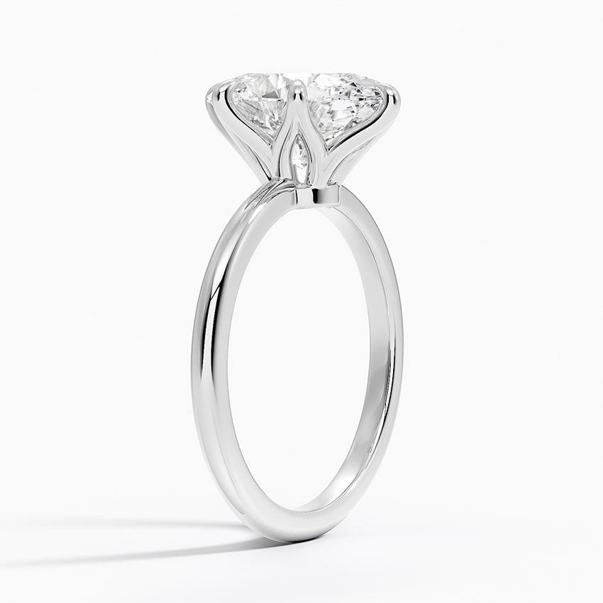 Altı Tırnak 3.00 Karat F-VS Oval Tektaş Laboratuvar Pırlanta Yüzük 18K - Bold Diamonds