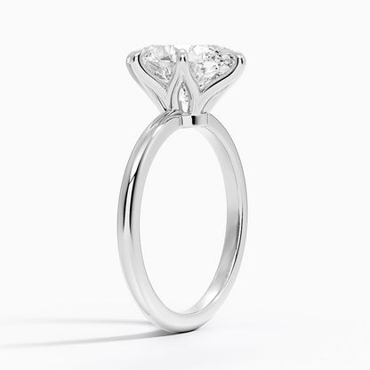 Altı Tırnak 3.00 Karat F-VS Oval Tektaş Laboratuvar Pırlanta Yüzük 18K - Bold Diamonds