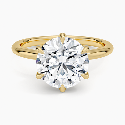Altı Tırnak 3.00 Karat F-VS Tektaş Laboratuvar Pırlanta Yüzük 18K - Bold Diamonds