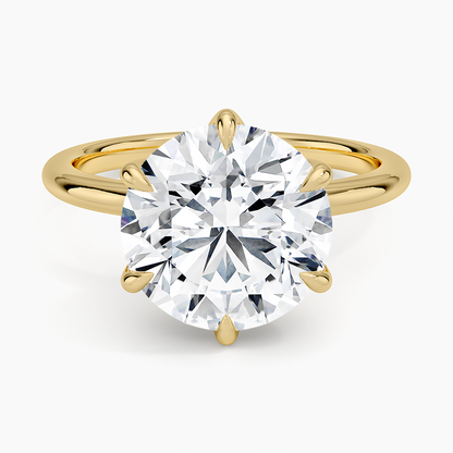 Altı Tırnak 4.00 Karat F-VS Tektaş Laboratuvar Pırlanta Yüzük 18K - Bold Diamonds