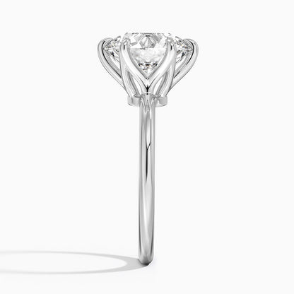 Altı Tırnak 4.00 Karat F-VS Tektaş Laboratuvar Pırlanta Yüzük 18K - Bold Diamonds