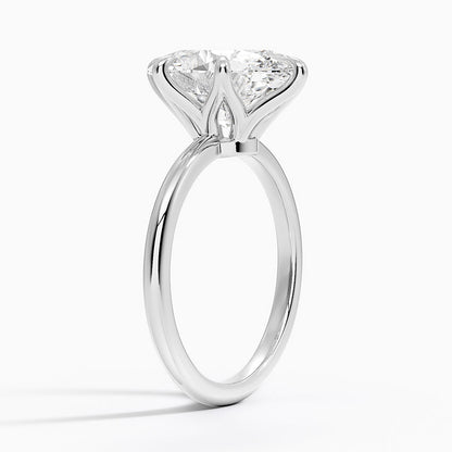 Altı Tırnak 4.00 Karat F-VS Oval Tektaş Laboratuvar Pırlanta Yüzük 18K - Bold Diamonds
