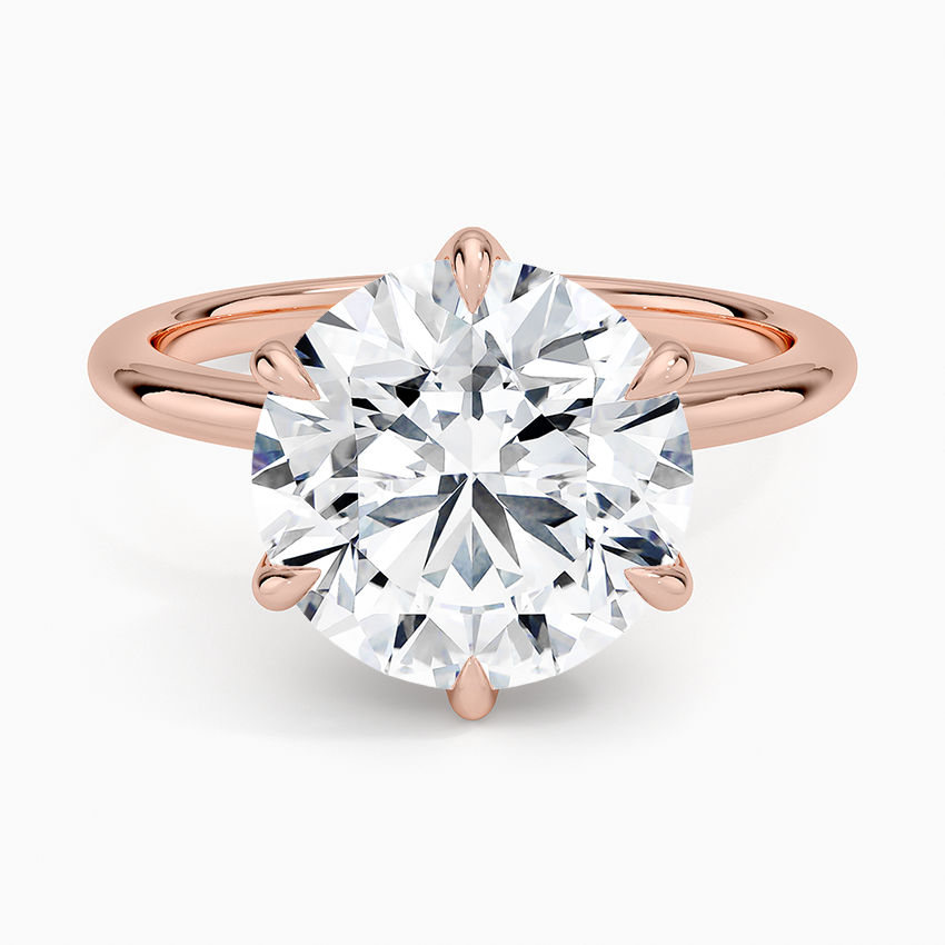 Altı Tırnak 4.00 Karat F-VS Tektaş Laboratuvar Pırlanta Yüzük 18K - Bold Diamonds