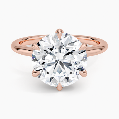 Altı Tırnak 4.00 Karat F-VS Tektaş Laboratuvar Pırlanta Yüzük 18K - Bold Diamonds