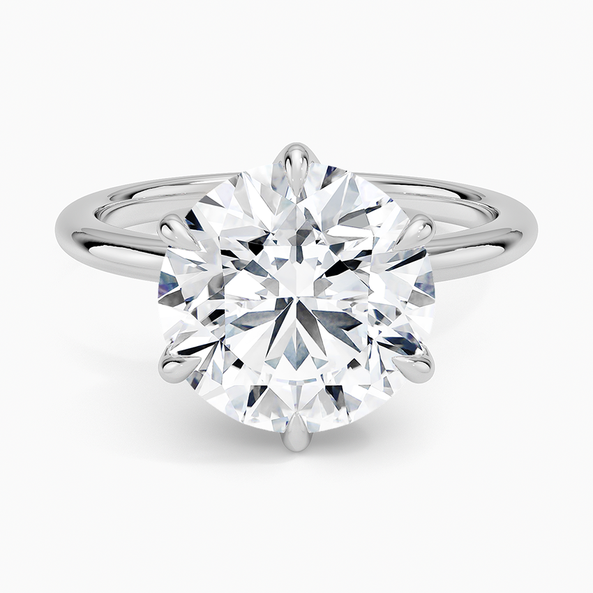 Altı Tırnak 4.00 Karat F-VS Tektaş Laboratuvar Pırlanta Yüzük 18K - Bold Diamonds