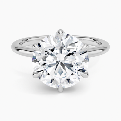 Altı Tırnak 4.00 Karat F-VS Tektaş Laboratuvar Pırlanta Yüzük 18K - Bold Diamonds