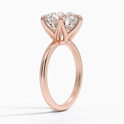Altı Tırnak 5.00 Karat F-VS Tektaş Laboratuvar Pırlanta Yüzük 18K - Bold Diamonds