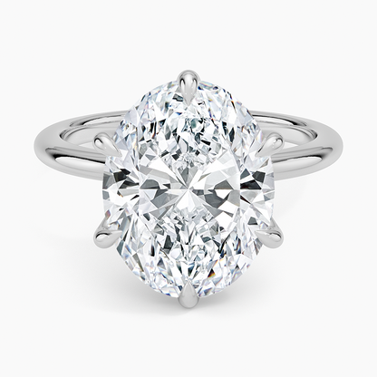 Altı Tırnak 5.00 Karat F-VS Oval Tektaş Laboratuvar Pırlanta Yüzük 18K - Bold Diamonds