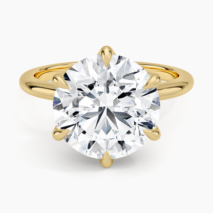 Altı Tırnak 5.00 Karat F-VS Tektaş Laboratuvar Pırlanta Yüzük 18K - Bold Diamonds