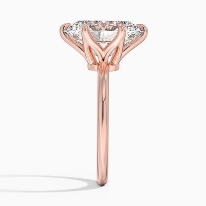 Altı Tırnak 5.00 Karat F-VS Oval Tektaş Laboratuvar Pırlanta Yüzük 18K - Bold Diamonds