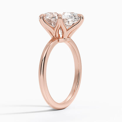 Altı Tırnak 5.00 Karat F-VS Oval Tektaş Laboratuvar Pırlanta Yüzük 18K - Bold Diamonds
