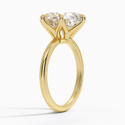 Altı Tırnak 5.00 Karat F-VS Oval Tektaş Laboratuvar Pırlanta Yüzük 18K - Bold Diamonds