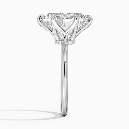 Altı Tırnak 5.00 Karat F-VS Oval Tektaş Laboratuvar Pırlanta Yüzük 18K - Bold Diamonds
