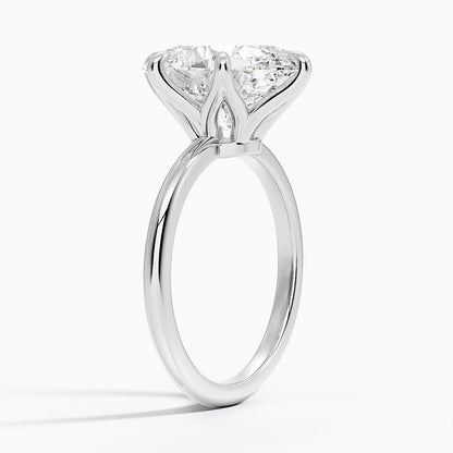 Altı Tırnak 5.00 Karat F-VS Oval Tektaş Laboratuvar Pırlanta Yüzük 18K - Bold Diamonds