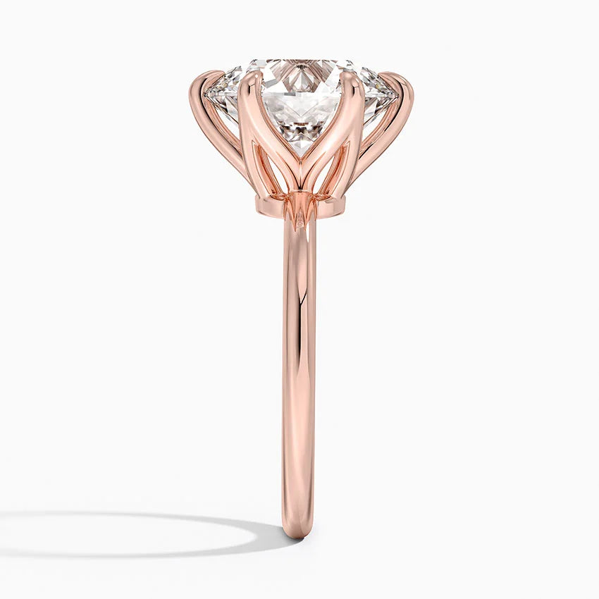 Altı Tırnak 5.00 Karat F-VS Tektaş Laboratuvar Pırlanta Yüzük 18K - Bold Diamonds