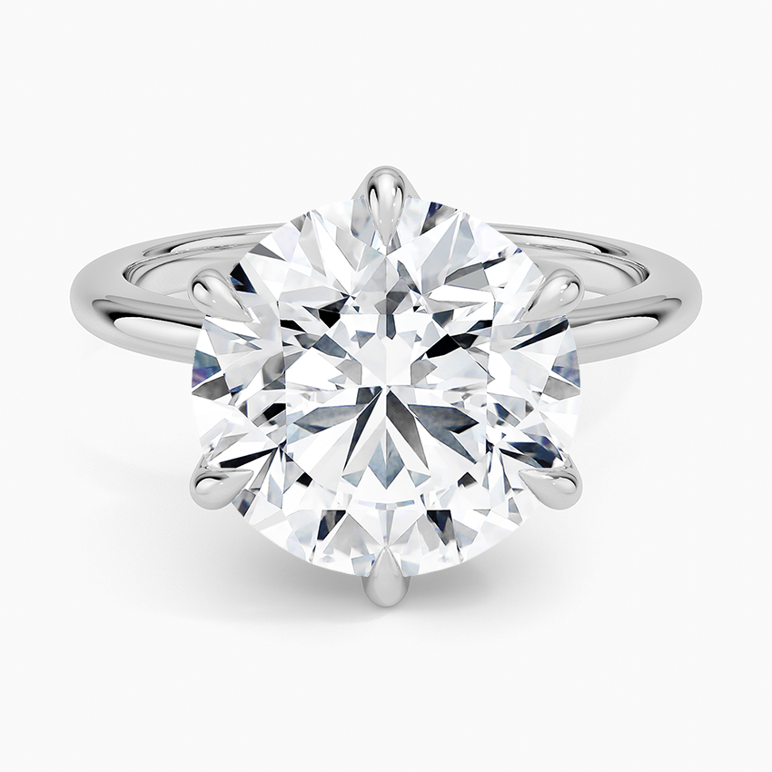 Altı Tırnak 5.00 Karat F-VS Tektaş Laboratuvar Pırlanta Yüzük 18K - Bold Diamonds