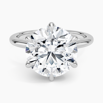 Altı Tırnak 5.00 Karat F-VS Tektaş Laboratuvar Pırlanta Yüzük 18K - Bold Diamonds