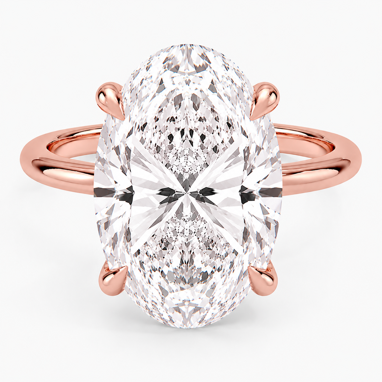 7.00 Karat D-VS Oval Tektaş Laboratuvar Pırlanta Yüzük - Bold Diamonds