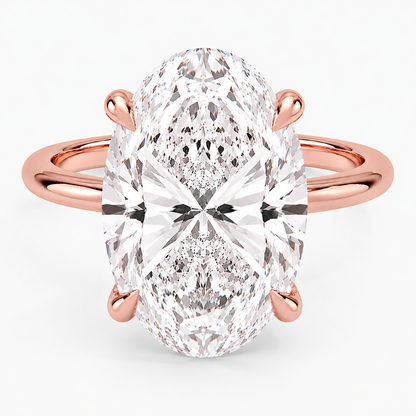 7.00 Karat D-VS Oval Tektaş Laboratuvar Pırlanta Yüzük - Bold Diamonds