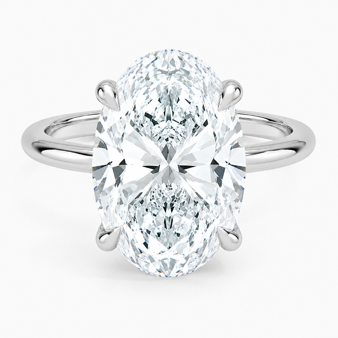 6.00 Karat D-VS Oval Tektaş Laboratuvar Pırlanta Yüzük - Bold Diamonds