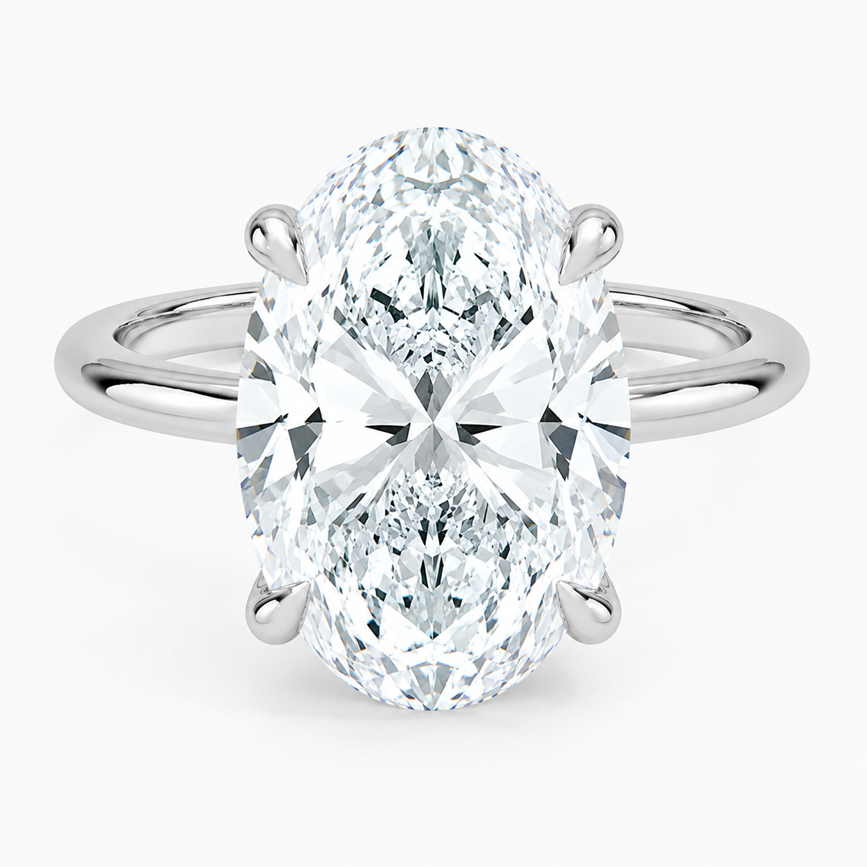 6.00 Karat D-VS Oval Tektaş Laboratuvar Pırlanta Yüzük - Bold Diamonds
